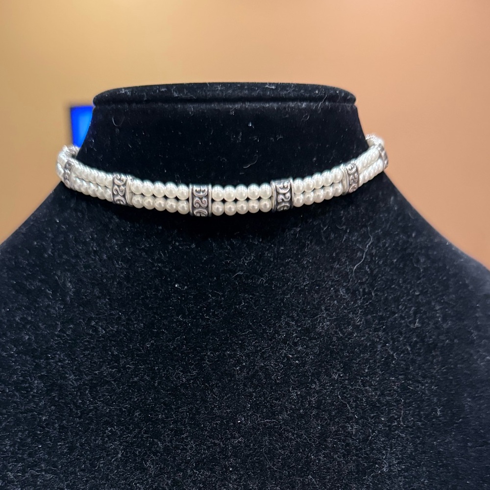 Brighton Lady Jane Scrolled Double-Strand Pearl Necklace - Picture 2 of 6